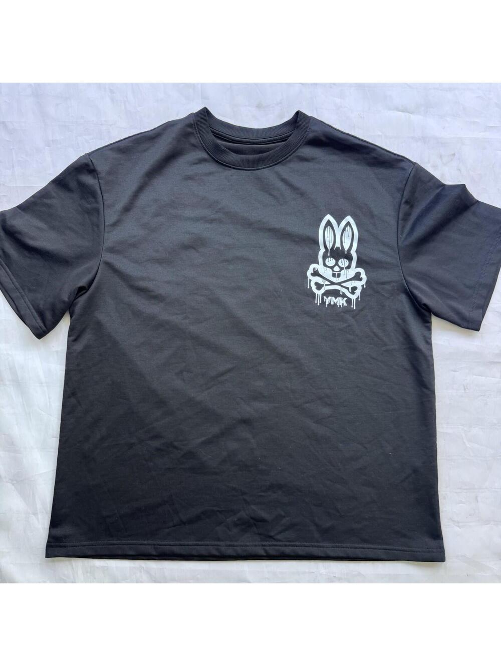 YMK Psycho Bunny Drip Skull  Black Men’s Size L T-Shirt Cotton Polyester